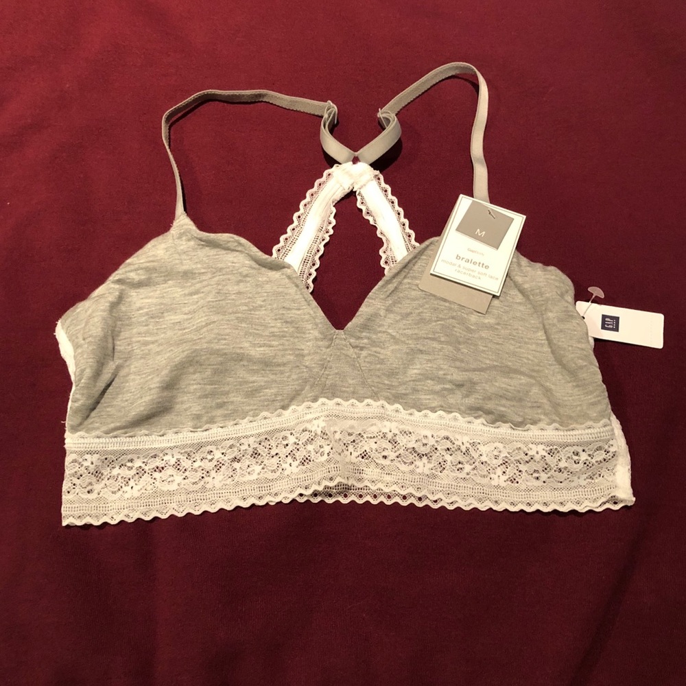 Soft gray racerback bralette